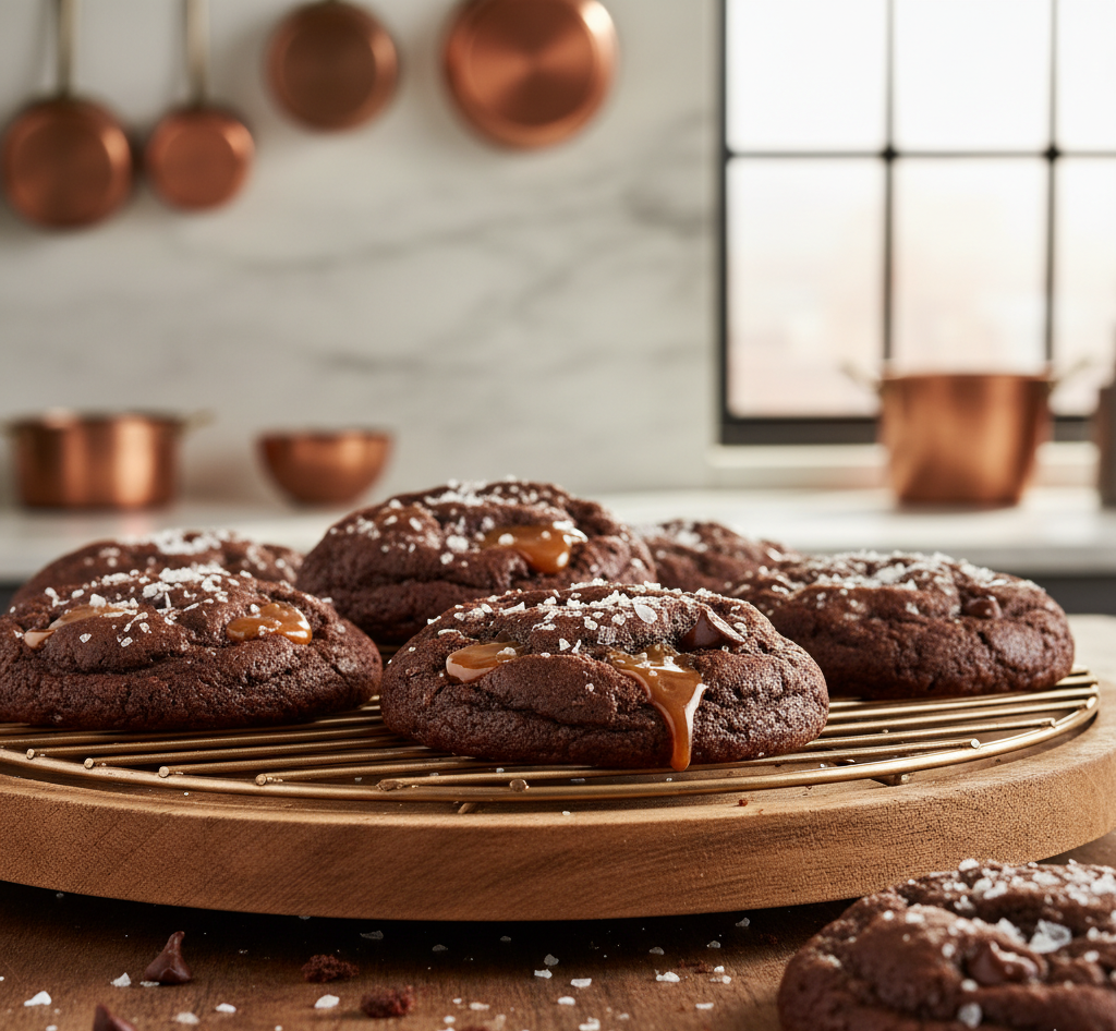 If you’re looking for a cookie that delivers the ultimate balance of rich chocolate, buttery caramel, and a hint of salt, these salted caramel chocolate cookies are exactly what you need. Each bite is soft, chewy, and filled with gooey caramel pockets that melt into the chocolate dough, finished with a sprinkle of flaky sea salt for that perfect sweet-and-savory contrast.