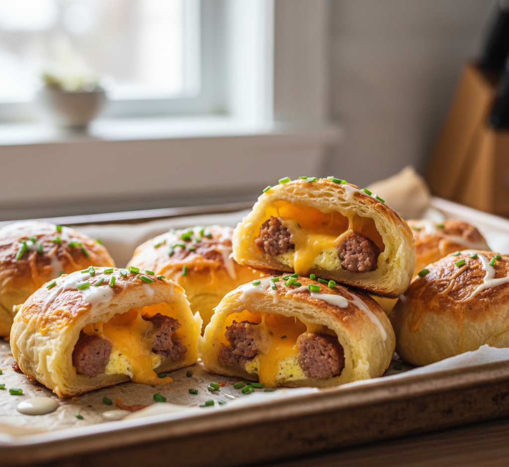 If you’re searching for a satisfying, crowd-pleasing breakfast that’s easy to make and even easier to love, these sausage egg breakfast rolls are about to become your new favorite. Packed with fluffy scrambled eggs, savory sausage, and gooey melted cheese, all wrapped in golden, buttery dough, they’re the perfect bite-sized comfort food.
