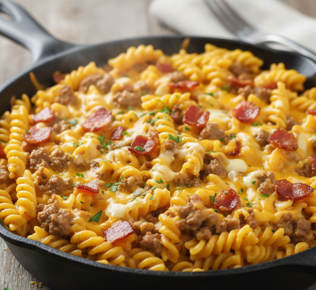 If you’re a fan of bold, comforting flavors, this loaded bacon cheeseburger pasta you’ll crave again and again is about to become your new favorite dinner. Imagine everything you love about a juicy bacon cheeseburger—savory ground beef, crispy bacon, melty cheese—combined with tender pasta and a rich, creamy sauce