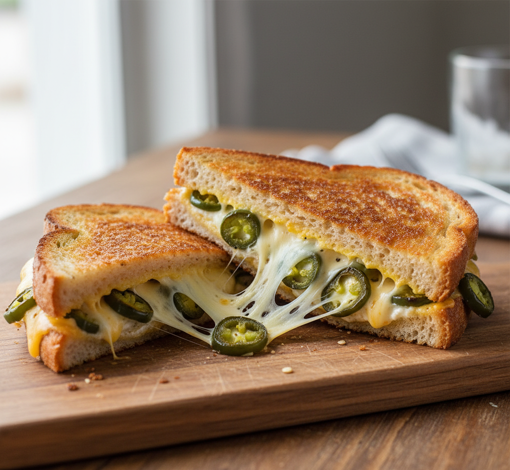 If you love bold flavors, melty cheese, and a little bit of heat, this Roasted Jalapeno Popper Grilled Cheese is a delicious meal you won’t soon forget! It takes everything you adore about classic jalapeño poppers—creamy filling, smoky peppers, and cheesy goodness—and transforms it into a crispy, golden grilled cheese sandwich.