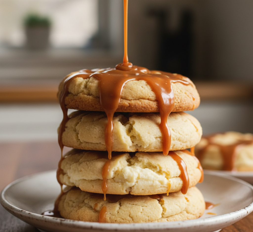If you’re a fan of soft cookies and creamy cheesecake, you’re about to fall in love with these Caramel Cheesecake Cookies – Soft, Creamy & Irresistible! They combine everything you crave in a dessert: buttery cookie dough, a rich cheesecake filling, and a sweet caramel drizzle that ties it all together.