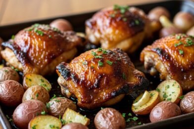 Irresistible Honey BBQ Chicken with Garlic Potatoes Dinner Recipe
