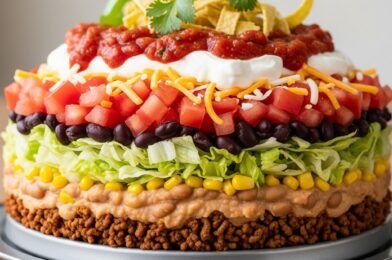 Layered Taco Salad {in a Cake Pan} – Easy, Fun & Crowd-Pleasing Party Recipe
