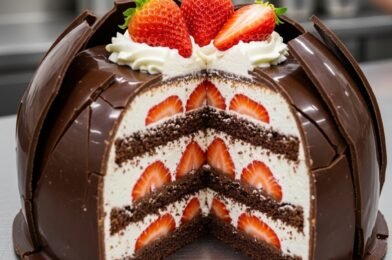 🍓🍫 Decadent Strawberry Chocolate Shell Cake: A Must-Try Delight!