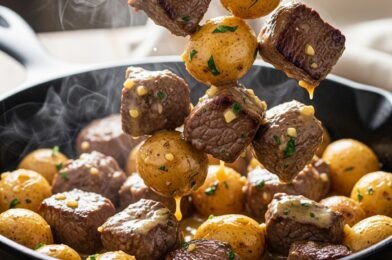 Creamy Garlic Butter Steak Bites and Potatoes Make the Ultimate Comfort Meal