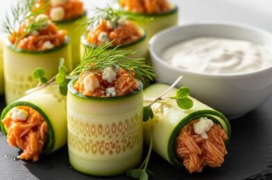 Healthy Buffalo Chicken Cucumber Rolls 🥒 – A Fresh, Low-Carb Snack Packed with Flavor